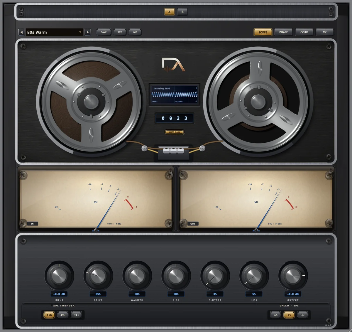 The DeAnalog Tape panel